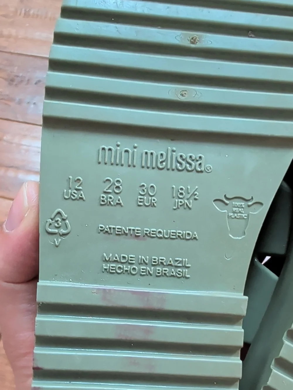 Mini Melissa Olive Green Jelly Fisherman Sandals with Orange Insole